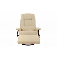 Кресло вибромассажное Calviano с подъемным пуфом и подогревом 2160 бежевое