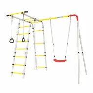 Дачный комплекс Лесная поляна 3 + ПЛАСТИКОВЫЕ качели Romana R 103.26.05 (белый/желтый)