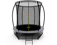 Батут Triumph Nord премиальный 244 см двуцветный серый/оранжевый с лестницей